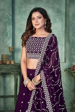 STELLACOUTURE Ready to Wear Lehenga Choli Set for Women, Designer Indian Traditional Wedding Navratri Party 287-O