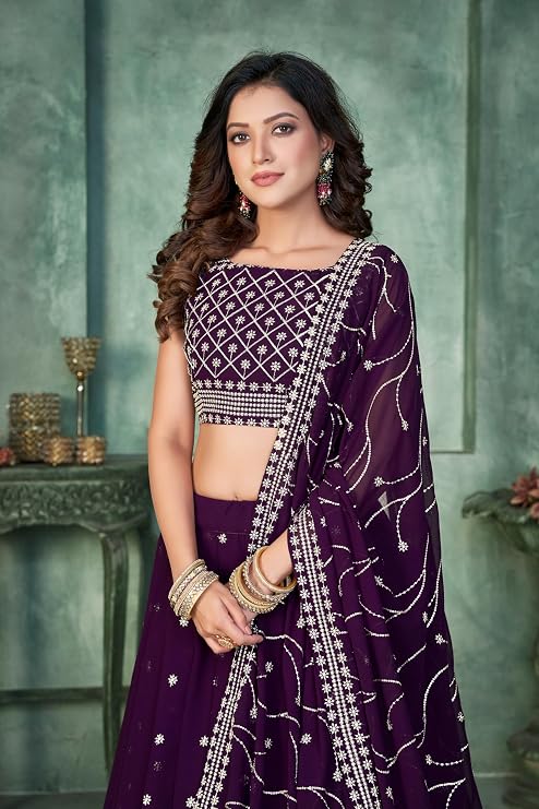 STELLACOUTURE Ready to Wear Lehenga Choli Set for Women, Designer Indian Traditional Wedding Navratri Party 287-O