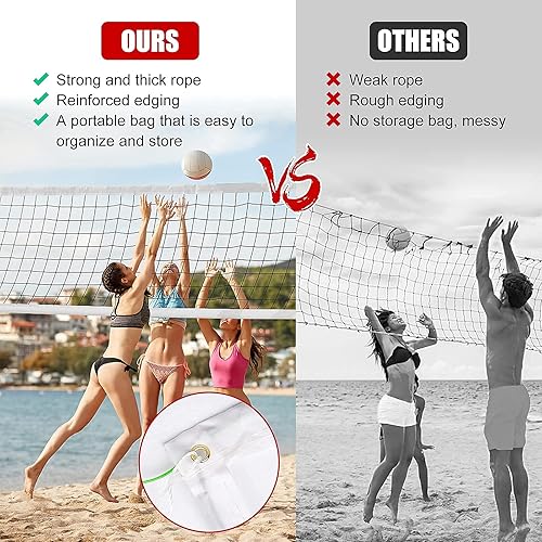Miniatura 8 de Red de voleibol profesional para exteriores, redes de voleibol de hierba para patio trasero, playa portátil para niños, red de bádminton