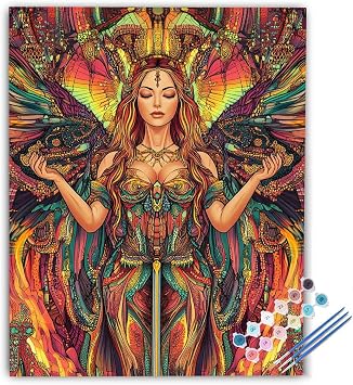 Wings Paint by Numbers Colorful Paint by Numbers Kits for Adults, DIY Craft Art Painting Kit for Gifts Hobbies for Adults Women, with Brushes Acrylic Pigment for Home Decor 40x54in Frameless uO-3564