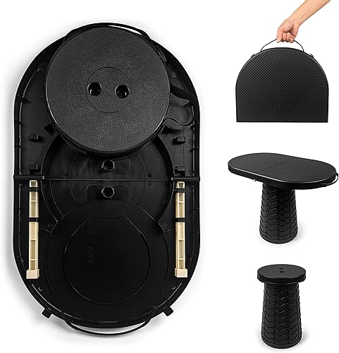 Miniatura 6 de Ultra Handy Taburete y mesa plegable retráctil 2 en 1 taburete plegable para adultos silla portátil y plegable para camping caza y pesca taburete