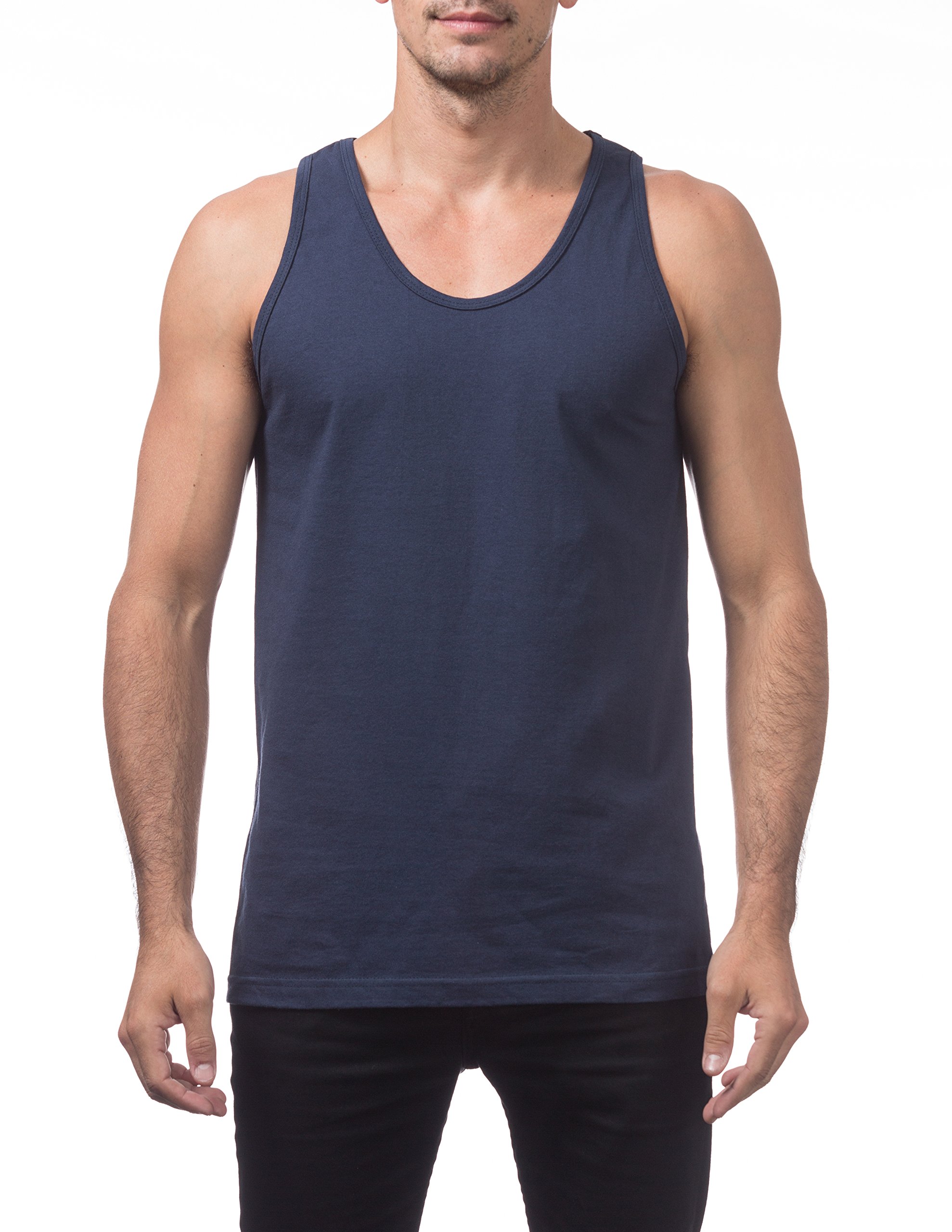 Pro Club Men’s Heavyweight Cotton Tank Top Outerwear - Blue - Large