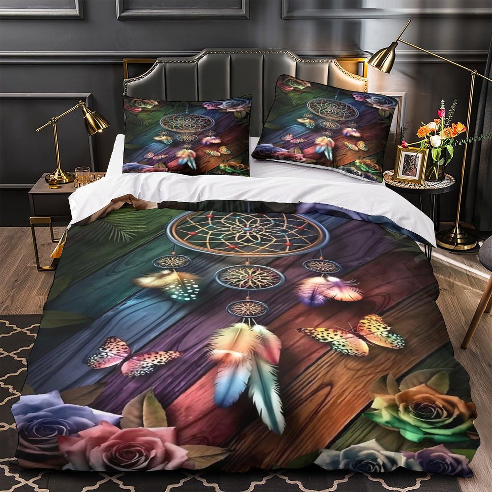 Parure de lit attrape-rêves 200x200 cm avec housse de couette 3D