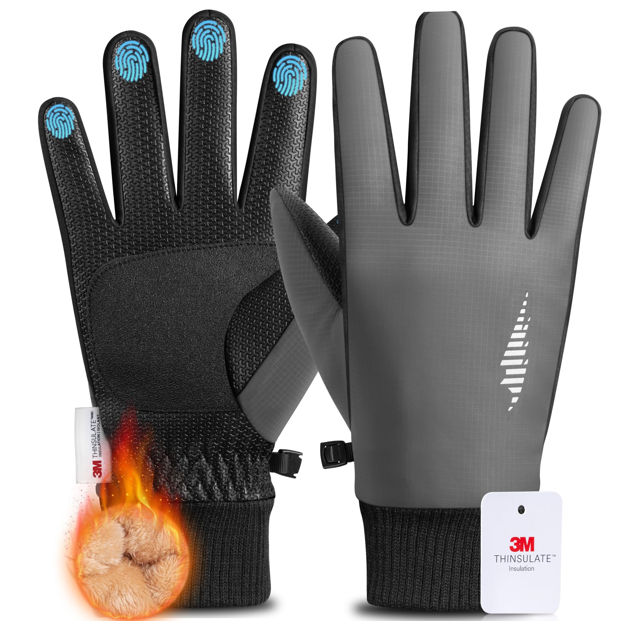 rivmount Winter Waterproof Ski Snow Warm Gloves for Women Men, Windproof Cold Weather Thermal with Touchscreen Fingers, for Running Driving Cycling Hiking Biking Outdoor Sports Daily Work