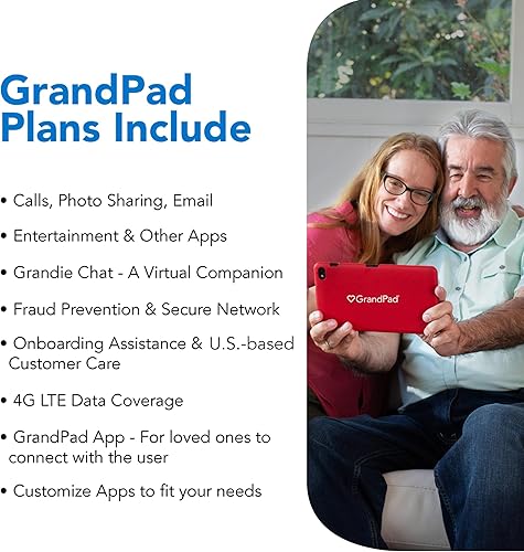 Miniatura 3 de GrandPad Tableta y teléfono fáciles de usar para personas mayores [bloqueado, no compatible con otros operadores inalámbricos, requiere un plan]