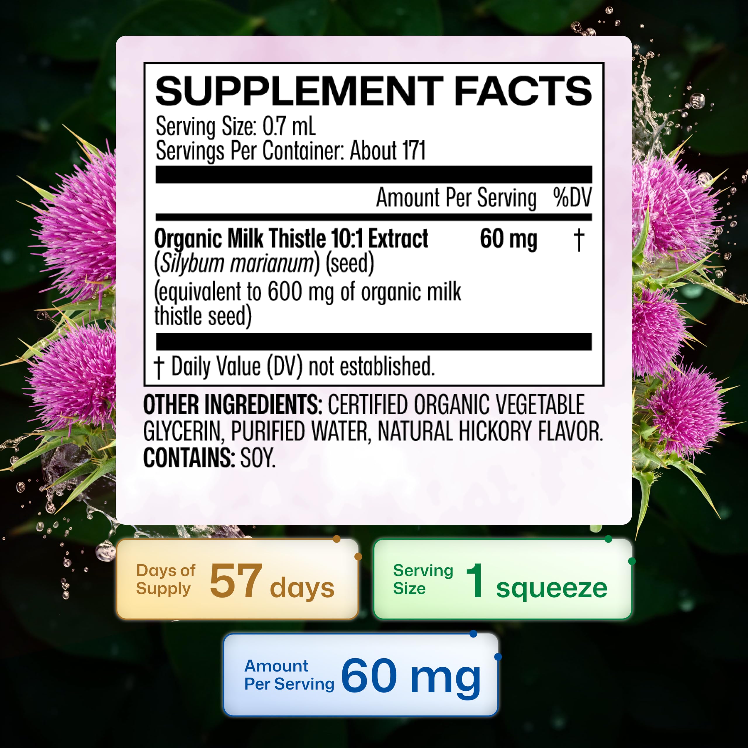 USDA Organic Milk Thistle Extract for Liver Support & Antioxidant - 4 Fl.Oz — Amazon image 5