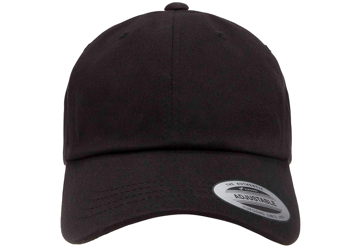 帽子 DAD 02 CAP. COTTON. TWILL BLACK Flexfit/Yupoong Men's Cotton Twill Dad Hat, Black, OSFA at