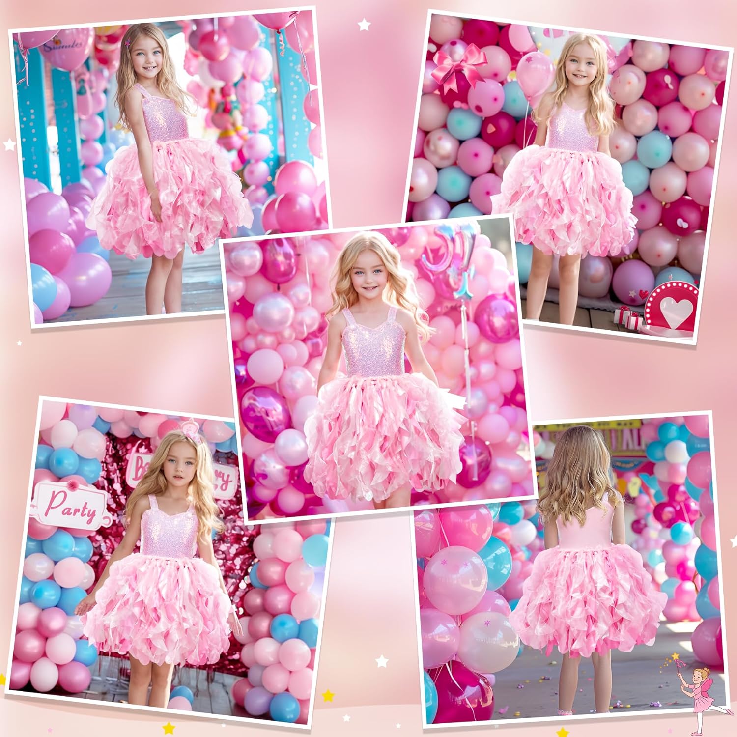 Tutu Dress for Girls Sparkly Sequin Tulle Princess Birthday Party Dress for Toddler Girls Prom Sneaker Ball Gown - Image 5