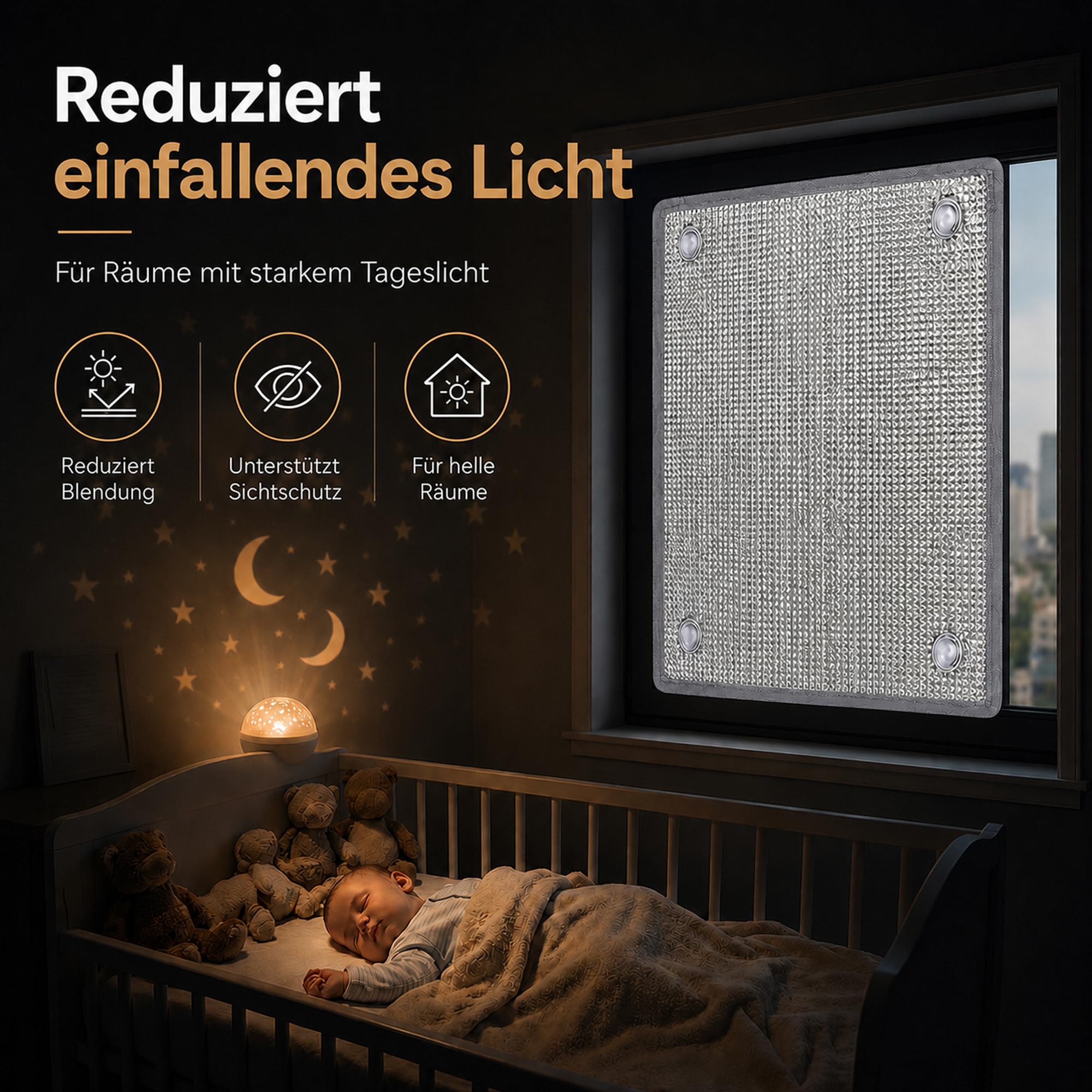 8mm Thermo Verdunkelung Fenster mit Saugnäpfen Hitzeschutz