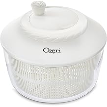 Ozeri Italian Made Fresca Salad Spinner and Serving Bowl, BPA-Free,White, 4.4 qt