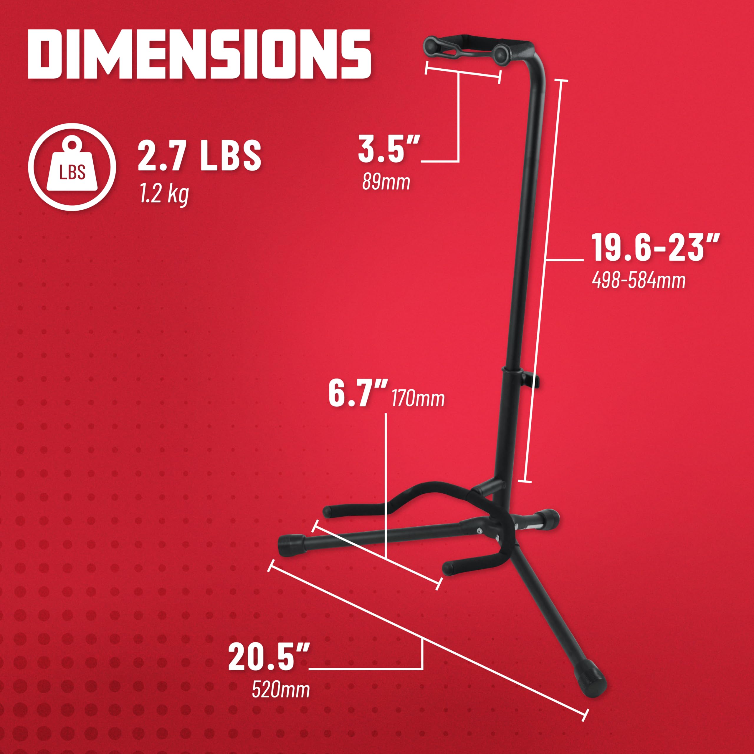 Amazon.com: Gator Frameworks Adjustable Guitar Stand, Holds Single