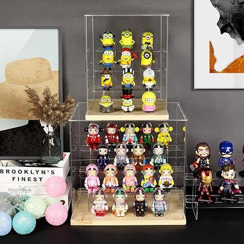 Miniatura 7 de Nynelly Estuche de exhibición de acrílico transparente de 4 niveles, organizador de almacenamiento a prueba de polvo para figuras de acción y pop,
