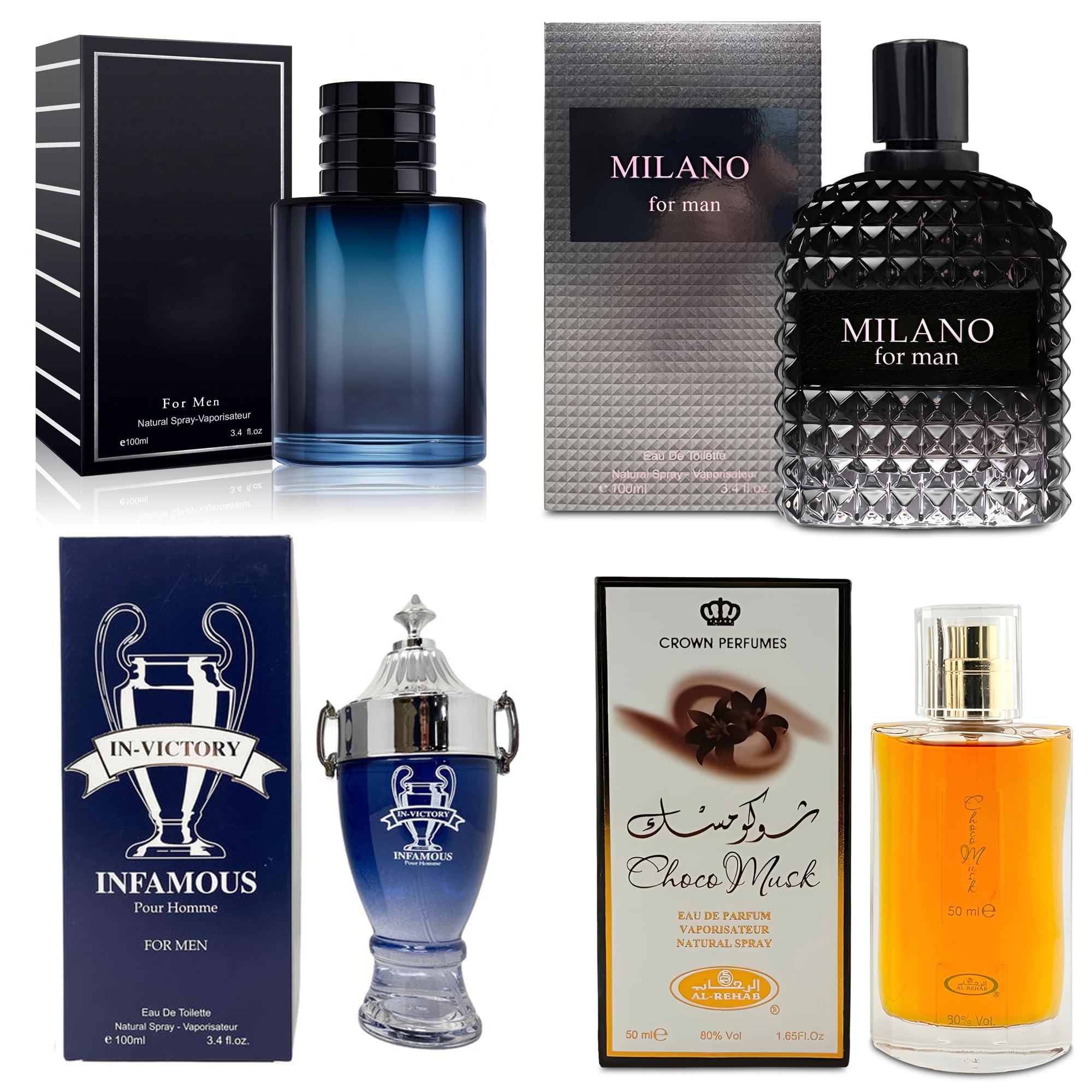 Amazon.com : AFLUXE 4-Piece Cologne for Men Includes Choco Musk/SE