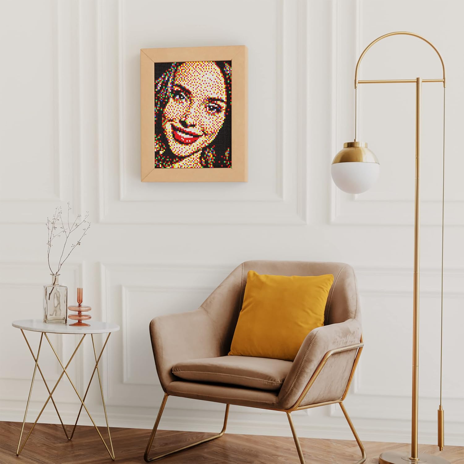 Quercetti Pixel Art 4 Take a Selfie Mosaic Kit - Turn Any Photo into Mosaic Art with 4800 Pegs in 6 Colors and 4 Pegboards, with Frame for Hanging and Display, Ages 6 Years and up