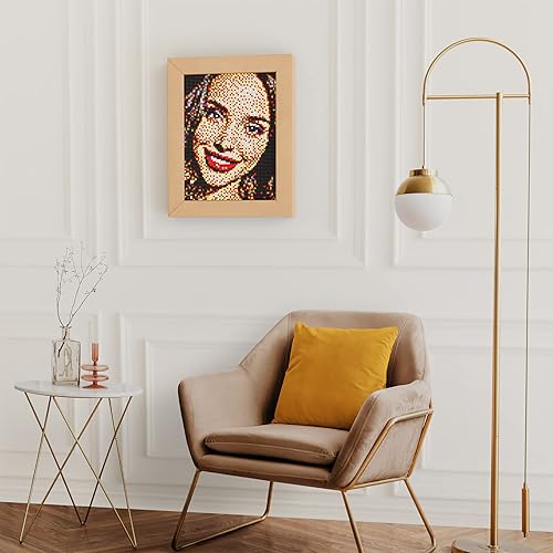 Miniatura 6 de Quercetti Pixel Art 4 - Kit de mosaico para selfie, convierte cualquier foto en arte de mosaico con 4800 clavijas en 6 colores y 4 tableros de