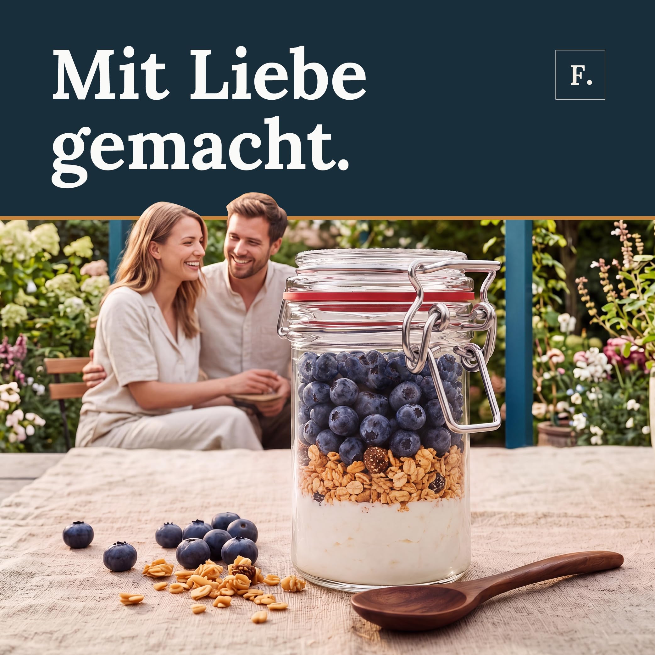 Bauer Flaschenbauer - Juego de 12 tarros de almacenamiento con gancho de alambre de 277 ml, adecuado como tarro para conservas y fermentación, para almacenamiento, relleno, tarros vacíos con gancho de