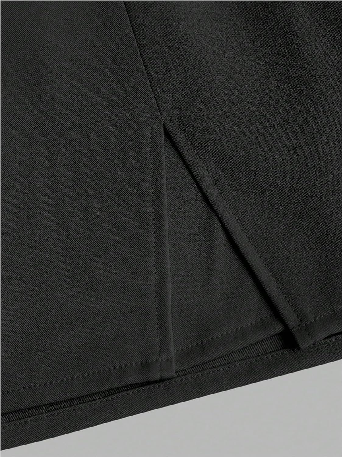 Floerns Women's Metal High Waist Skirt Split Hem A Line Business Office Mini Skirts