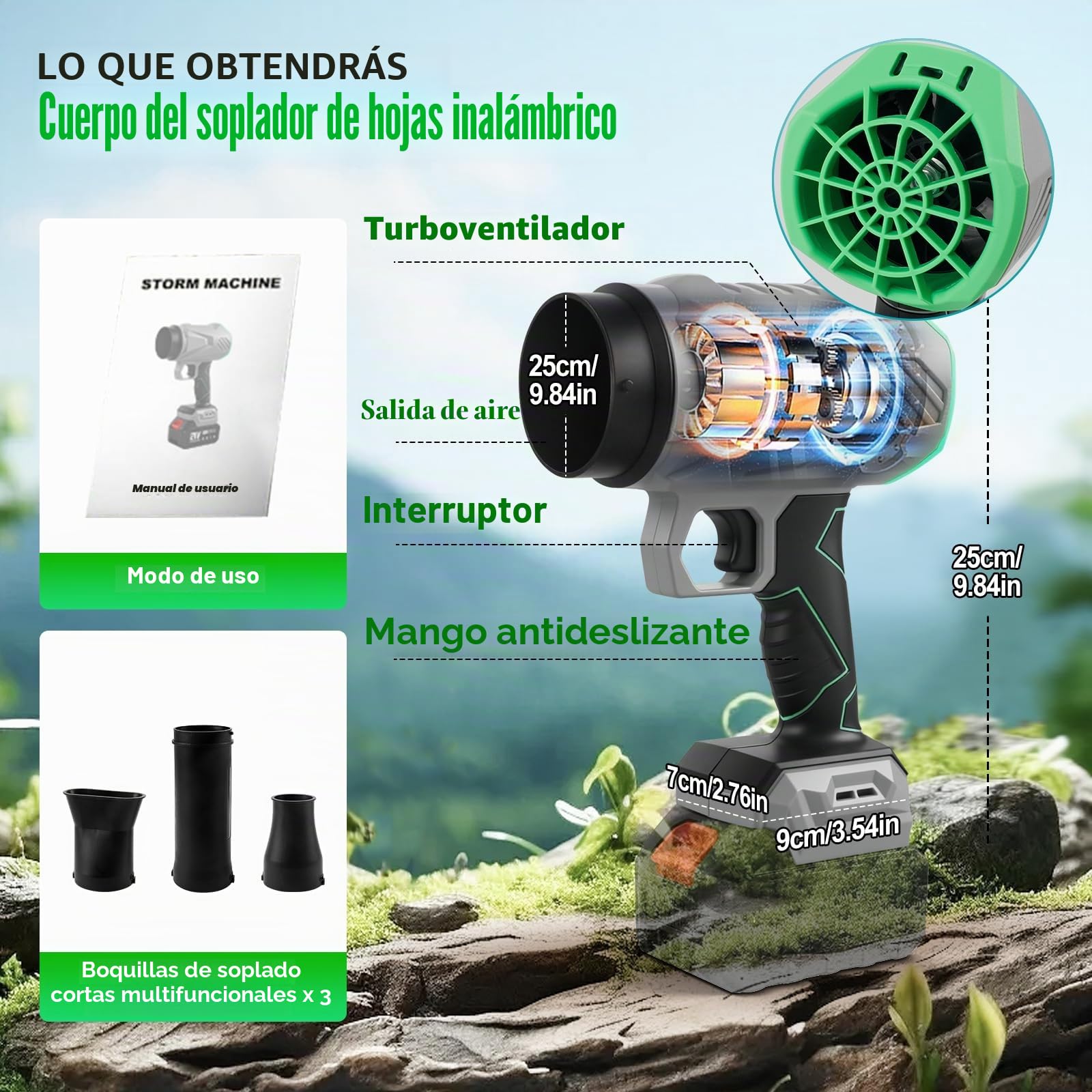 Soplador de hojas con batería para Makita, motor de 500.000 rpm, limpiador de polvo ligero con velocidad ajustable, flujo de aire de 215 km/h, soplador de hojas eléctrico para soplar nieve, secar