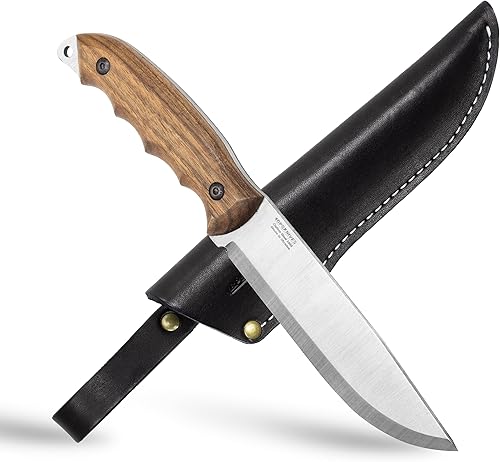 BPS Knives HK5 CSH - Cuchillo de espiga completa con funda de cuero, cuchillo táctico de supervivencia, cuchillos de campamento, cuchillo de acero