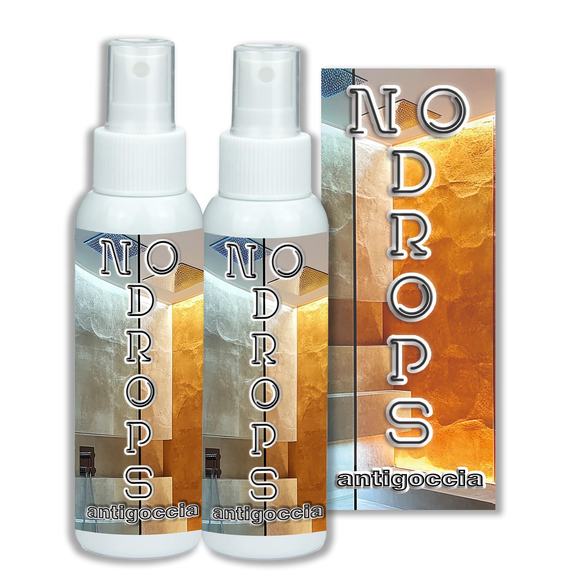 I..More,NO DROPS, Trattamento Idrorepellente Spray per Vetro Doccia e Box Doccia, Antigoccia e Anticalcare, riduce la Formazione di Residui di Sapone e Acqua dura, (Lavanda Conf da 2)
