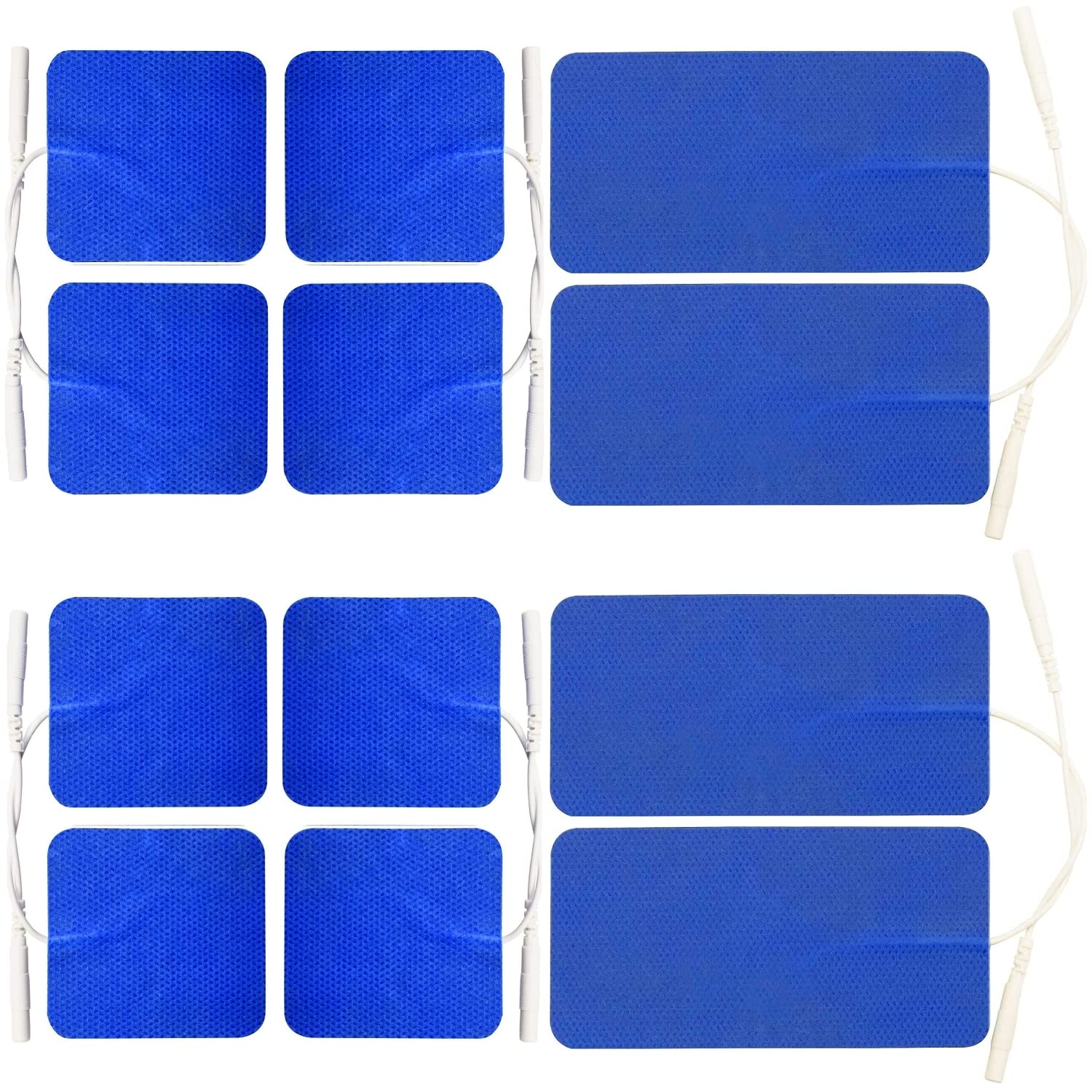 FlexiStim TENS Machine Pads TENS Electrode Pads Patches with Upgraded High-Performance Extra Thick and Skin Friendly Self-Adhesive Medical Grade Gel (8 Small & 4 Large, Combo of 12 Electrodes)