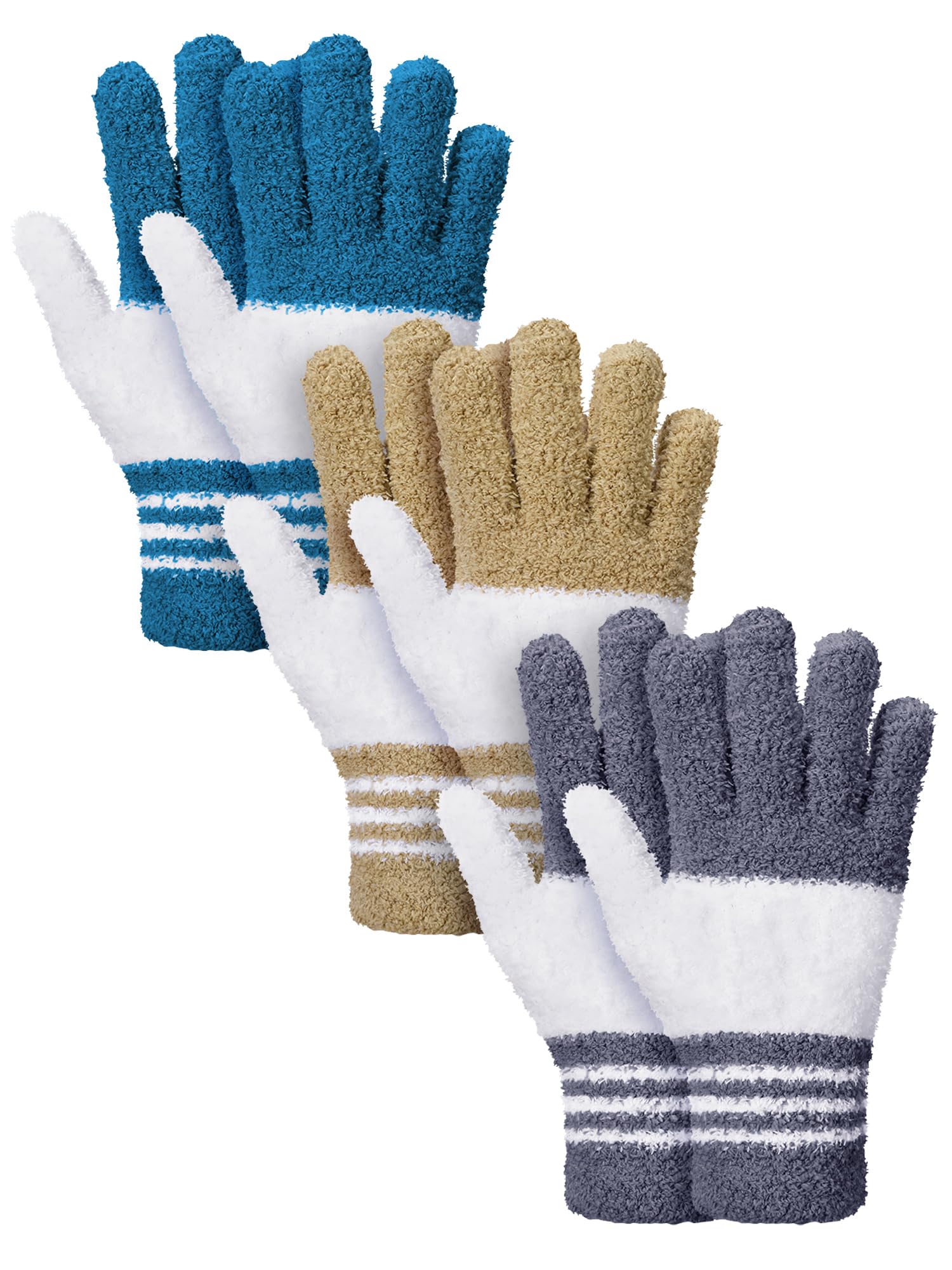 Patelai 3 Pairs Microfiber Dusting Gloves for Plants Leaf, Large