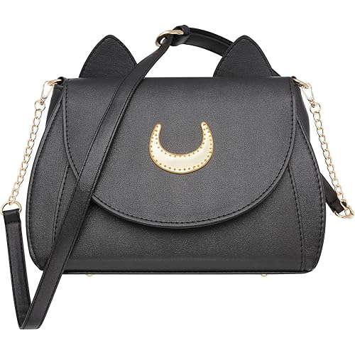 AKStore Women's Handbag Cat Purses Cosplay Sailor Moon Bag PU Leather Girls Handbag Shoulder Bags