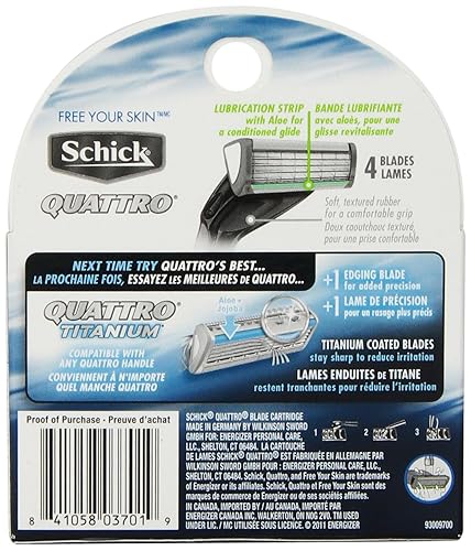 Miniatura 7 de Schick Quattro - Recambios de hoja de afeitar de titanio para hombres 8 unidades