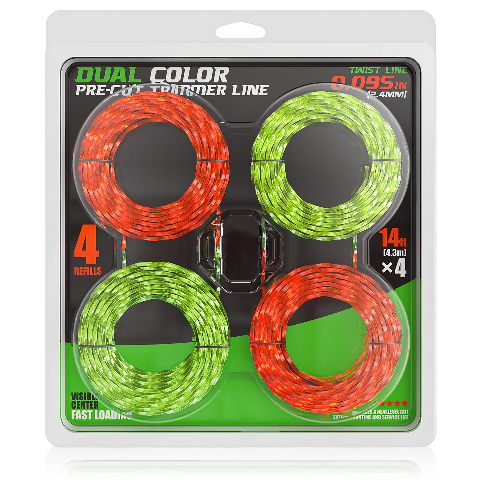 Eventronic 4 Pack Dual Color Pre-Cut Compatible with EGO Weed Eater