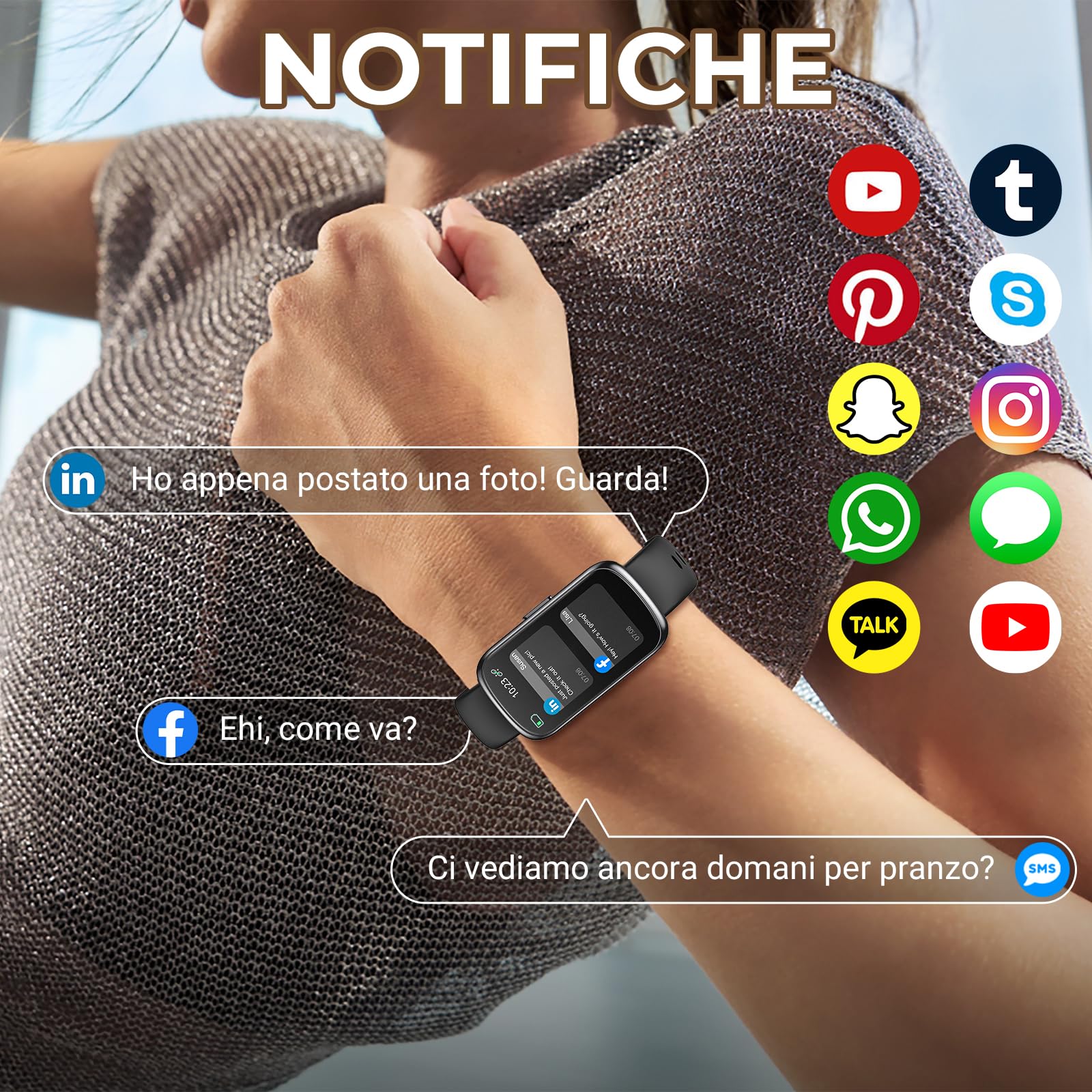 Smartwatch Donna Uomo, 1,47'' Orologio Smartwatch con Cardio SpO2 Sonno, 24 Modalità Sportive Fitness Tracker Contapassi Orologio Digitale Smartband per Android iOS, Antracite/Nero