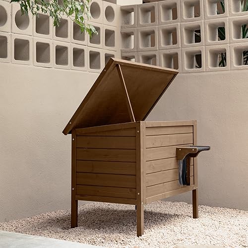Miniatura 6 de Ciokea - Casa para gatos al aire libre, resistente a la intemperie, con espuma aislada, condominios de madera para gatos para invierno exterior,