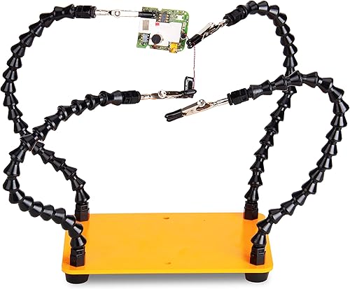 Miniatura 2 de KOTTO Helping Hands Herramienta de soldadura  4 brazos antideslizante  Base pesada de acero con clips resistentes  Soporte para placas de circuito
