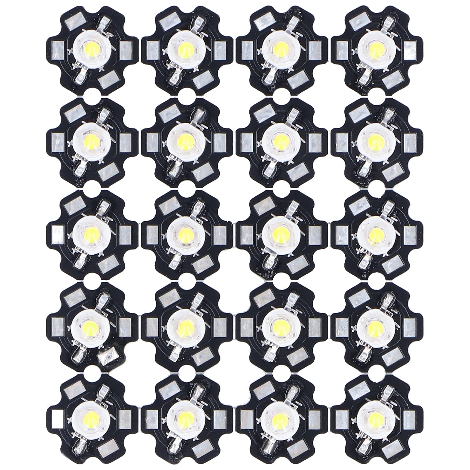 Natudeco 20 x LED Low Voltage High Light Multifunctional Aluminium Chip LED Lamp with Aluminium Substrate for Lighting Fixtures DIY Electronic Components (Warm)