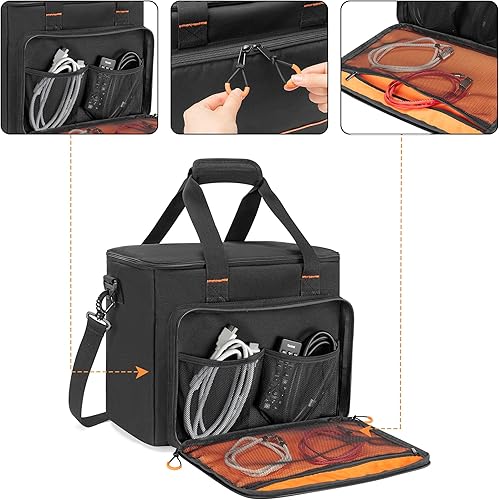 Miniatura 4 de Funda de micrófono inalámbrico con 9 ranuras, bolsa de viaje para sistema de micrófono de mano, funda de transporte para cantar, karaoke, fiesta