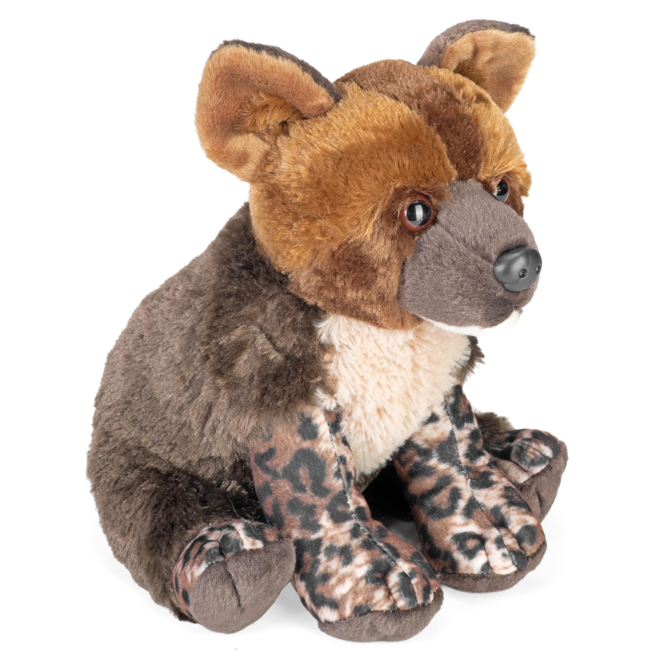 WILD REPUBLIC African Wild Dog Pup, Cuddlekins, Stuffed Animal, 12 Inches, Gift for Kids, Plush Toy, Fill is Spun Recycled Water Bottles