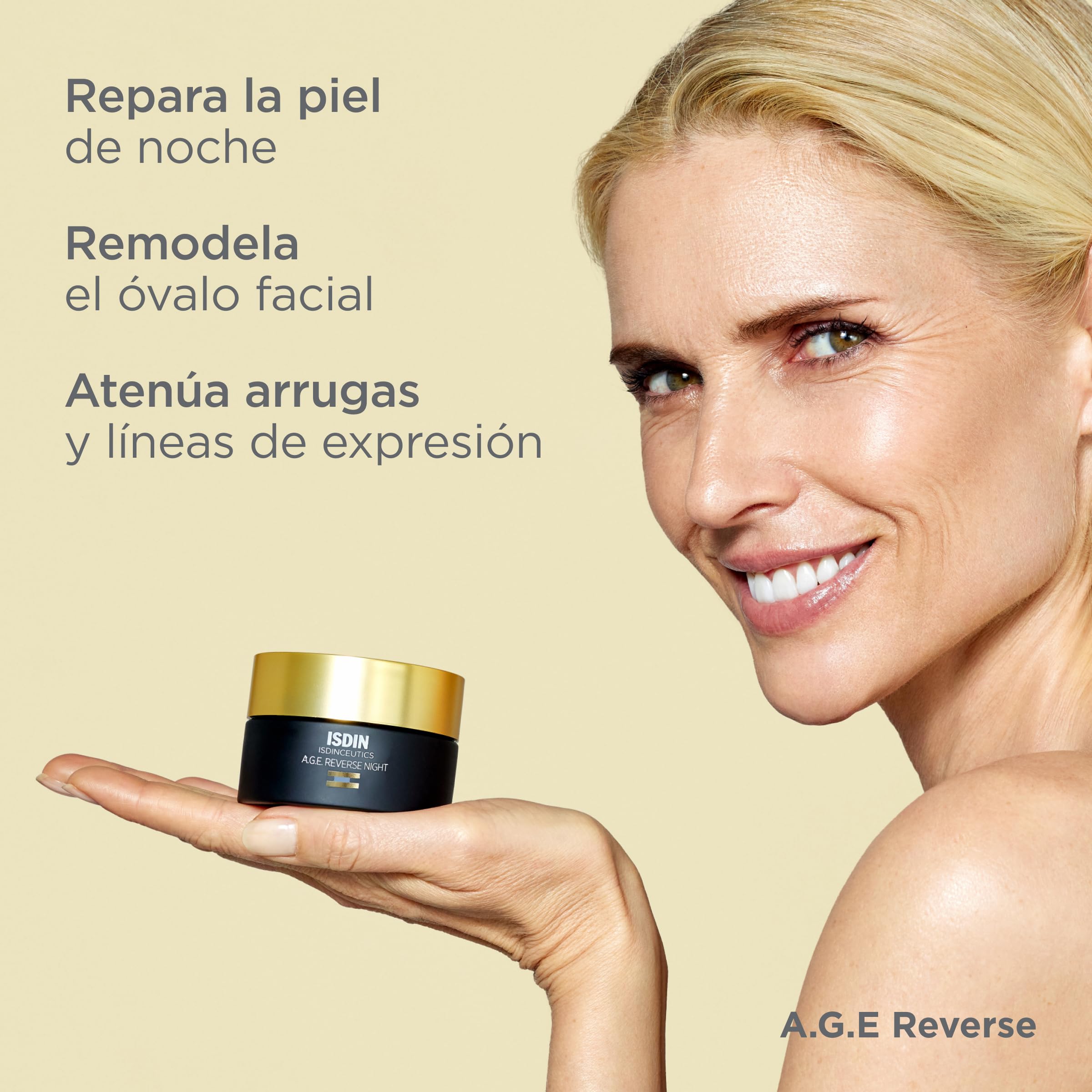 ISDIN Isdinceutics Age Reverse Night, Crema facial nocturna, Crema antidedad reparadora de noche con Melatonina, 50g