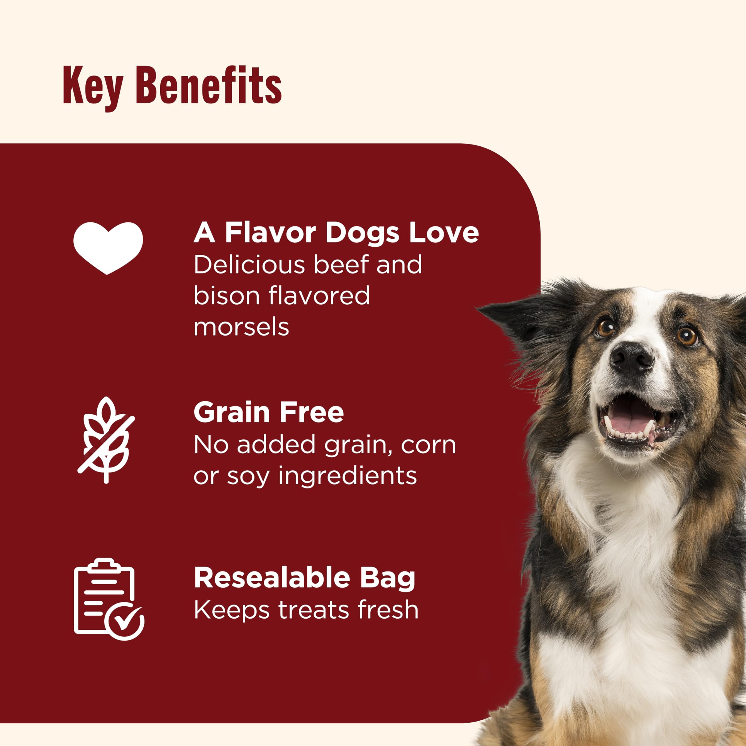 Rachael Ray Nutrish véritable Viande des friandises pour Chiens, 12 oz. Bag, Burger Bites - Beef with Bison Burger Recipe