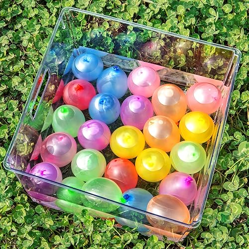 Miniatura 6 de Paquete de 500 globos de agua de colores con fácil amarre en el cuello, largo para juegos y peleas por Hibery, Pack of 500