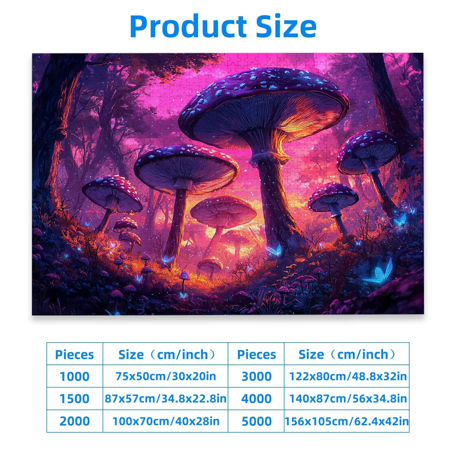 Puzzle 2000 Piezas, Puzzle Paisaje con Caja para Adultos, DIY Champiñón Rompecabezas Madera para Adultos, 2000 Piezas Rompecabezas Desafiante, para Decoracion Hogar, Regalo Mujer, Regalo Hombre, -2622
