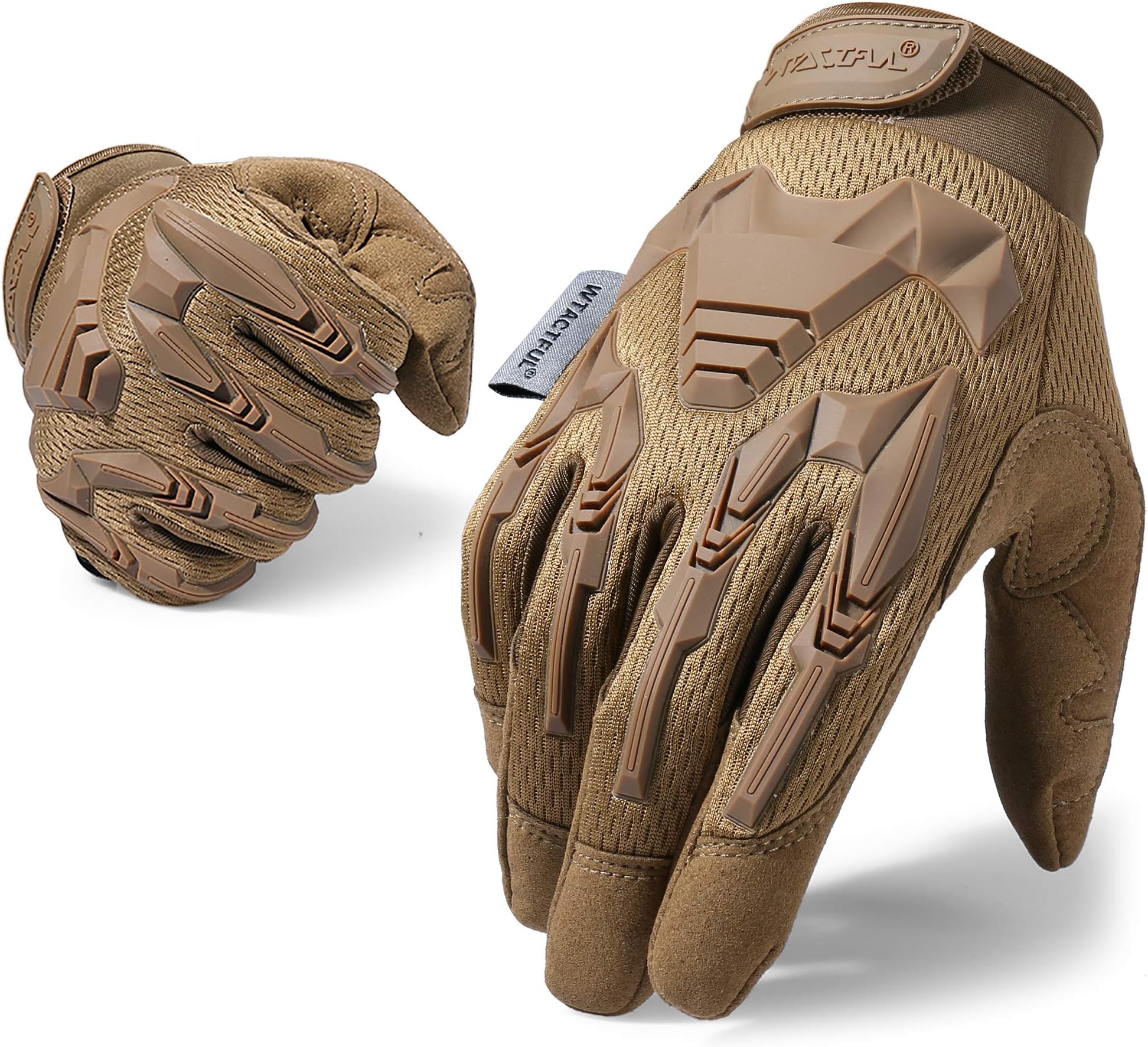 WTACTFUL Rubber Guard Protective Full Finger Tactical Gloves for Airsoft Hunting Cycling Motorbike