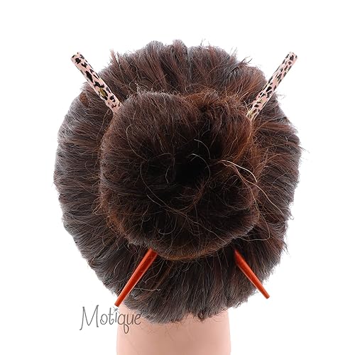 Miniatura 2 de Señora china impresión y animal print palos de pelo para las mujeres - naranja