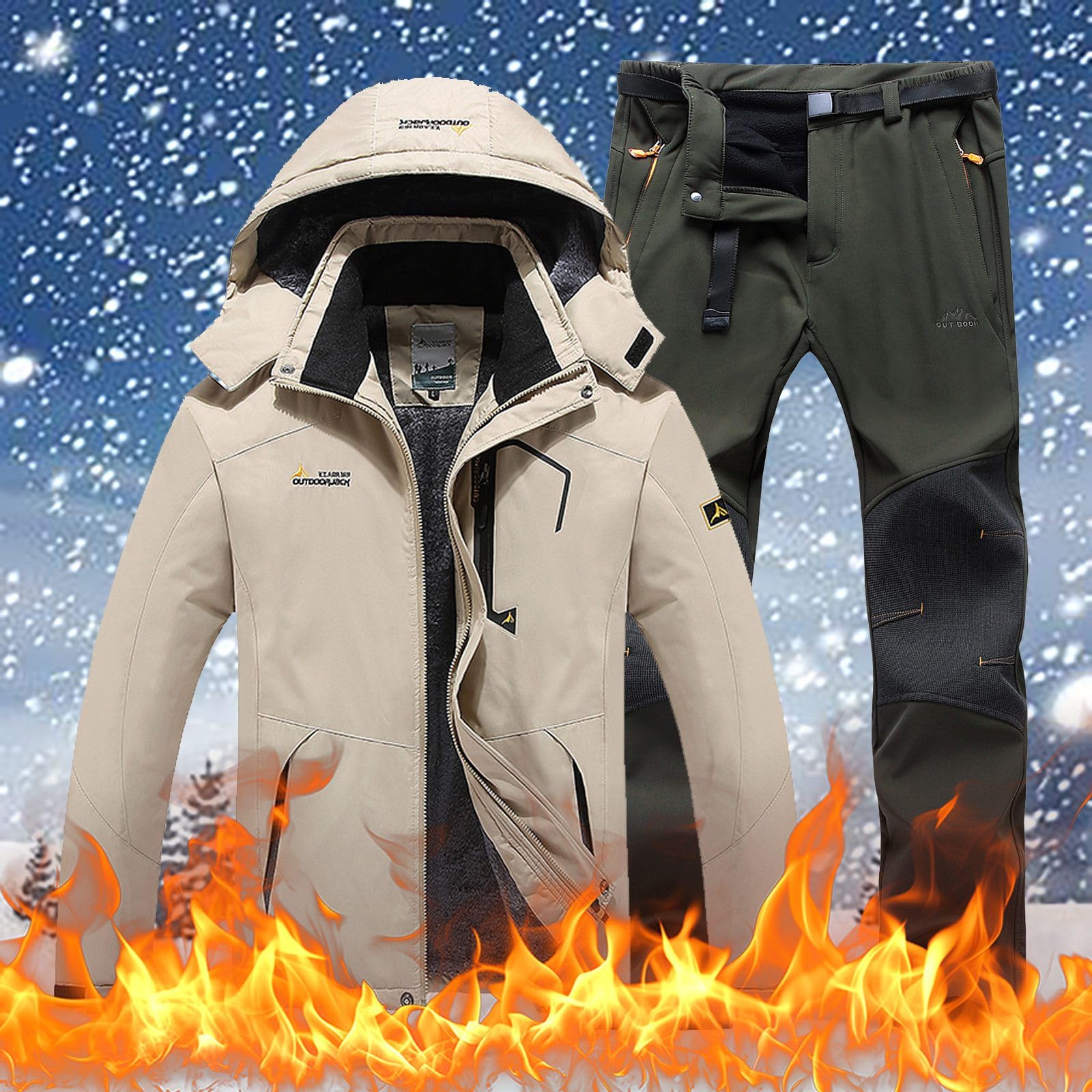 Herrenanzug Skibekleidung Winterjacke Hose Ausrüstung für Outdoor Aktivitäten