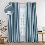 MIULEE 100% Blackout Curtains 108 inches Long, Linen Curtains for Bedroom Living Black Out Window Treatments Thermal Insulated Room Darkening Drapes Back Tab & Rod Pocket, Cream, 2 Panels