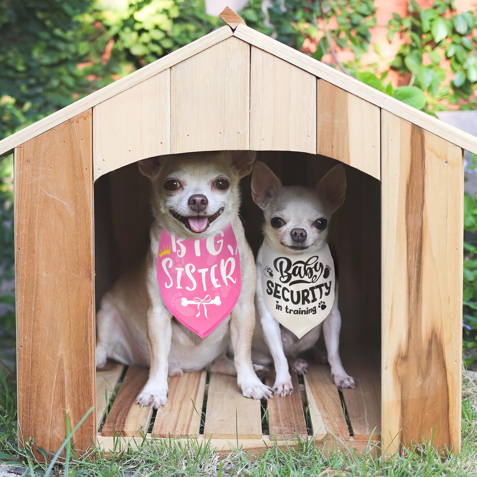 Set di 2 fazzoletti da collo per cani di piccola taglia media e grande, rosa e beige