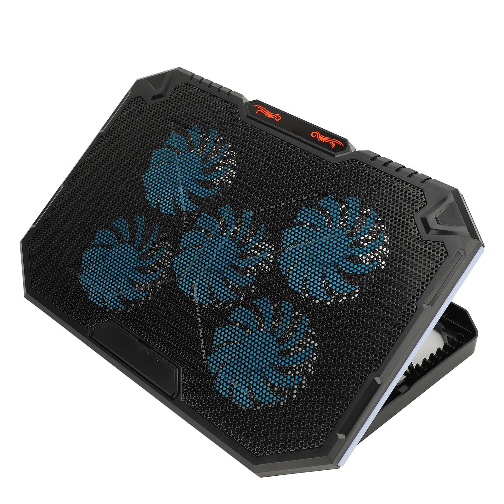 FILFEEL RGB-Laptop-Kühlpad, Ergonomisches RGB-Beleuchtung Laptop-Kühlpad, Stilvoller Notebook-Kühler mit 7 Einstellbaren Höhen, 5 Lüfter für 13-17-Zoll-Laptops, USB-betriebener