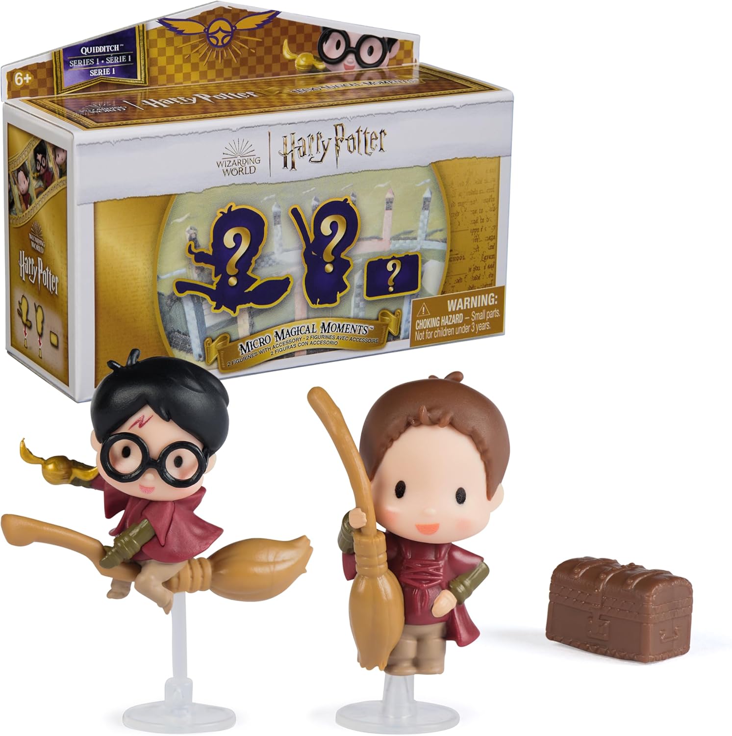 Harry Potter Micro Magical Moments, Quidditch Surprise Set with 2 Figures (Approx. 3.8 cm Tall) and Accessories, Toy for Children from 6 Years, Fan Item (Assorted)
