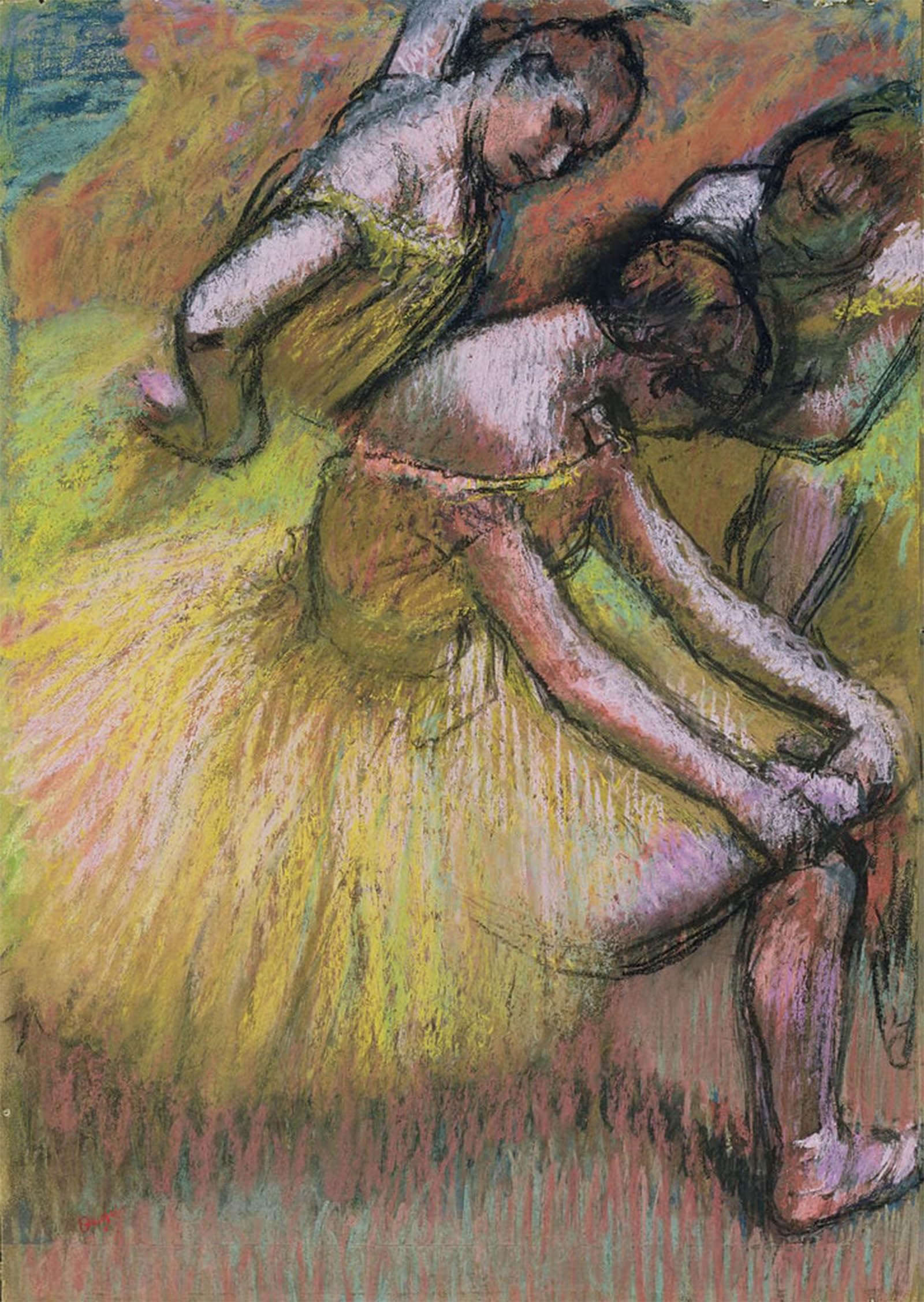 ARTXLXXBN Famous Print Painting Colorful Art Print Group of Three Dancers by Edgar Degas Canvas Art Decorations for Home Decor 60x90cm