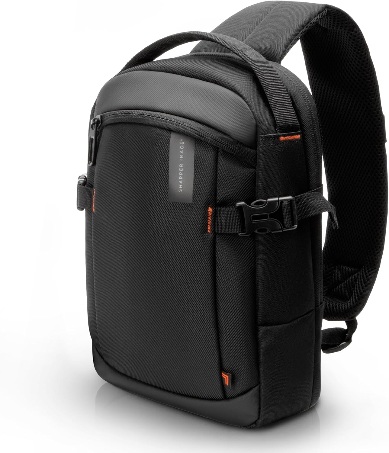 Sharper Image Crossbody Sling Bag for Men and Women, Water Resistant Cross Body Backpack, Chest Bag w/Adjustable Shoulder Strap, Casual Daypack for Outdoor Travel Hiking, Black (Venture Collection)