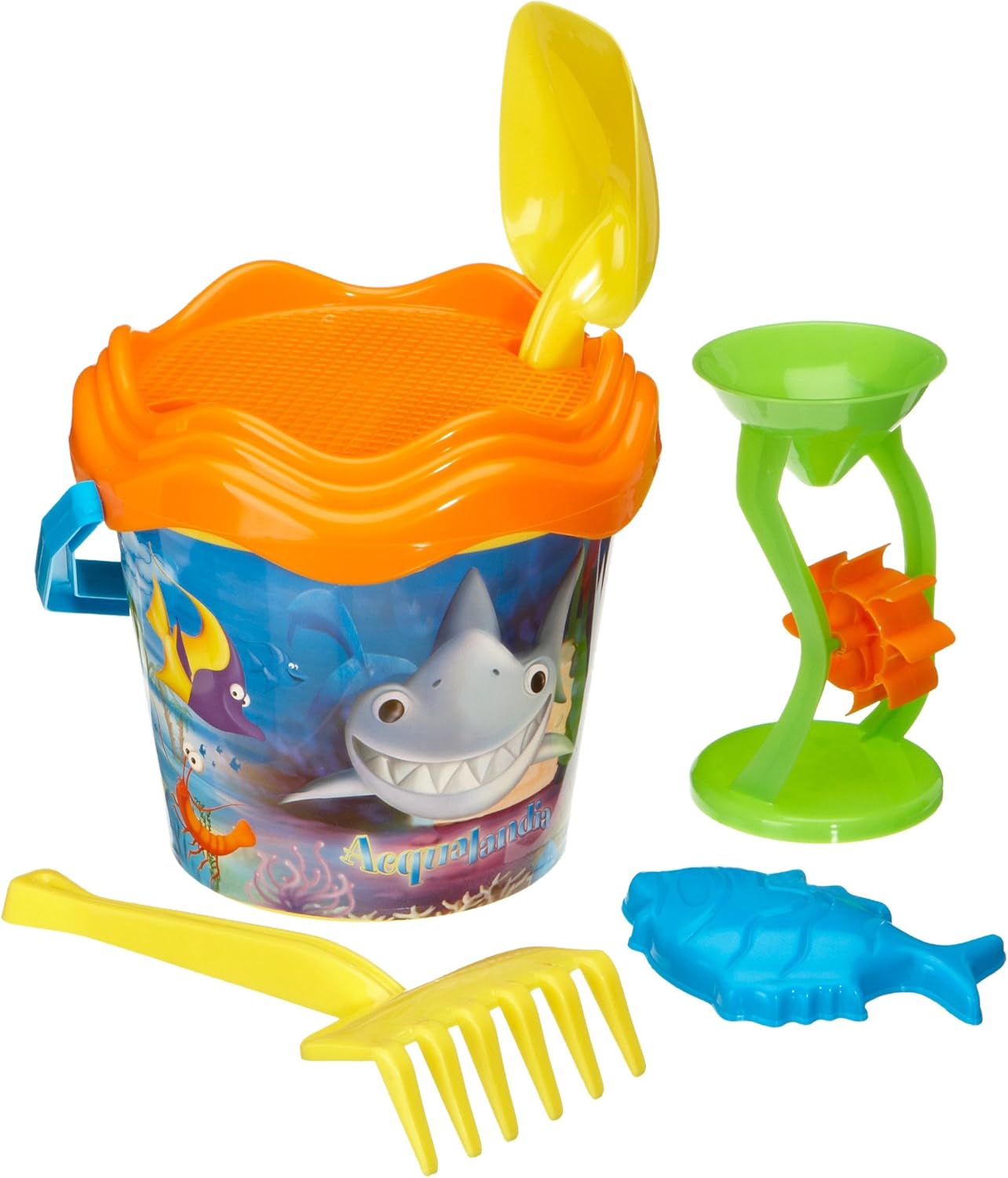 ADRIATIC 22 x 37 cm Beach Toys Acqualandia Lithography Bucket with Sand Mill