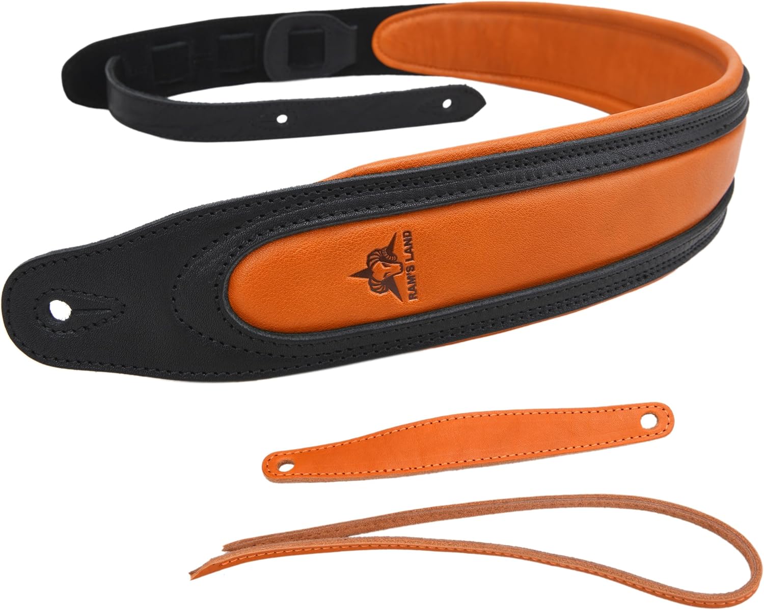 WAYNE'S DOG 3" Wide Leather Guitar Strap For Electric, Acoustic, and Bass Guitars